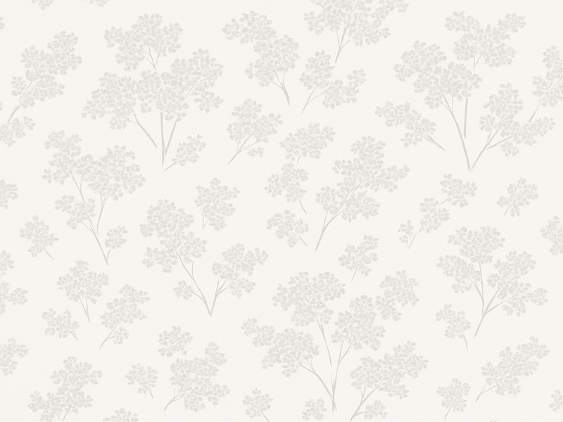 Alfombra vinílica dormitorio flores blancas simples - TenVinilo