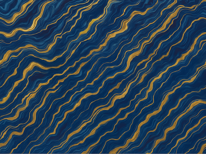 Alfombra vinílica dormitorio efecto mármol azul y dorado - TenVinilo