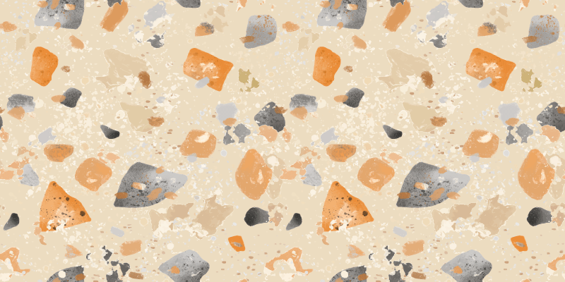 Alfombra vinílica geométrica patrón terrazzo monocromático - TenVinilo