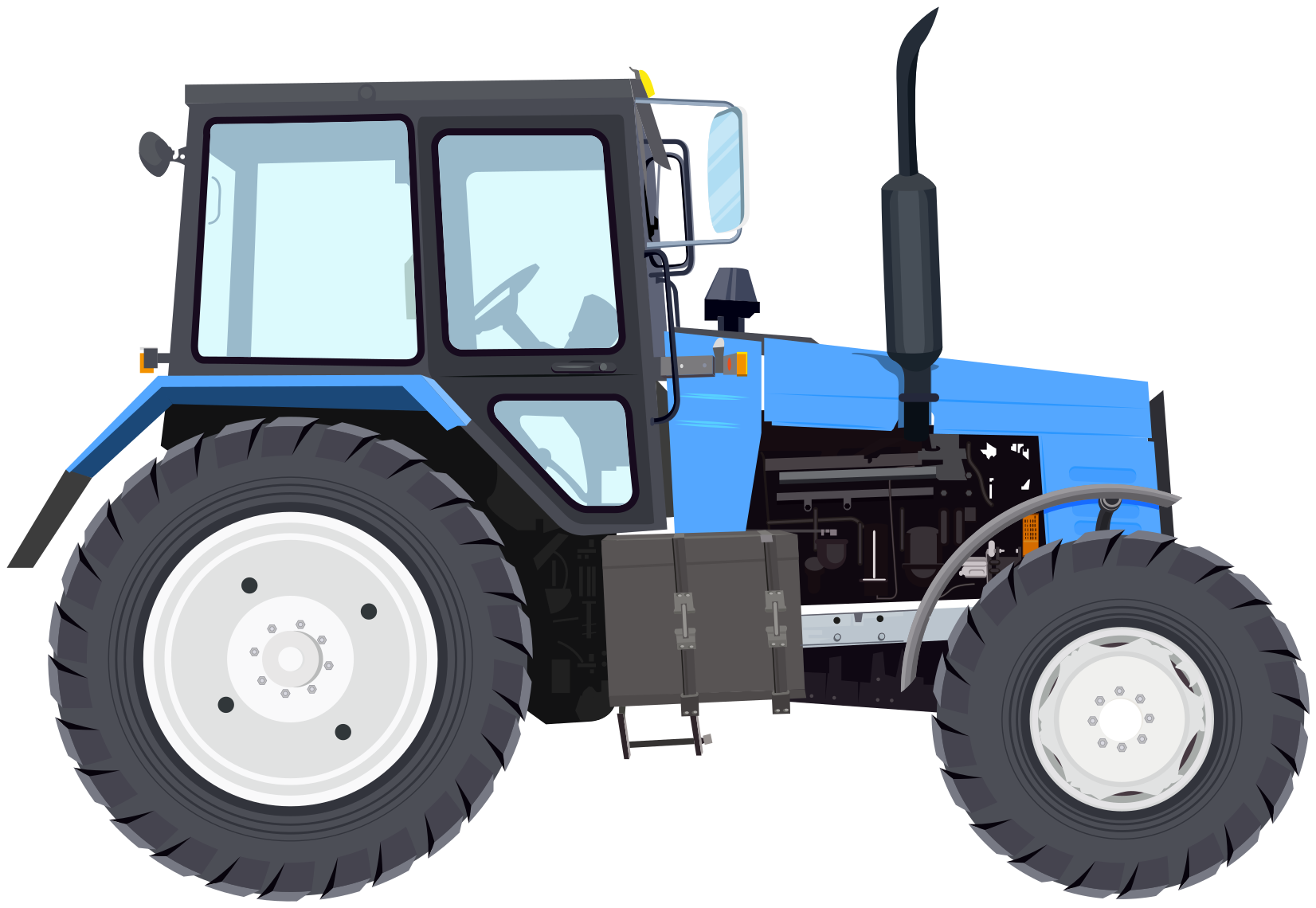 Alfombra vinílica infantil tractor moderno azul - TenVinilo
