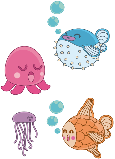 Alfombra vinílica infantil sticker ilustración peces - TenVinilo