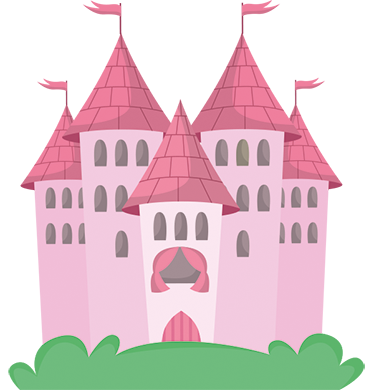 Alfombra vinílica infantil castillo rosa - TenVinilo