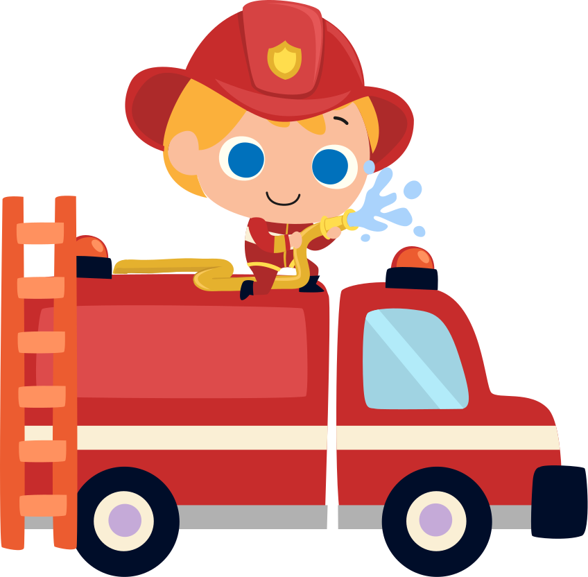 Alfombra vinílica infantil coche de bombero rojo - TenVinilo