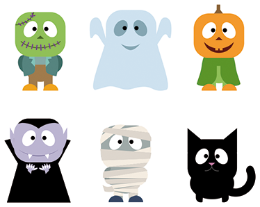 Alfombra vinílica infantil pegatinas monstruos halloween - TenVinilo
