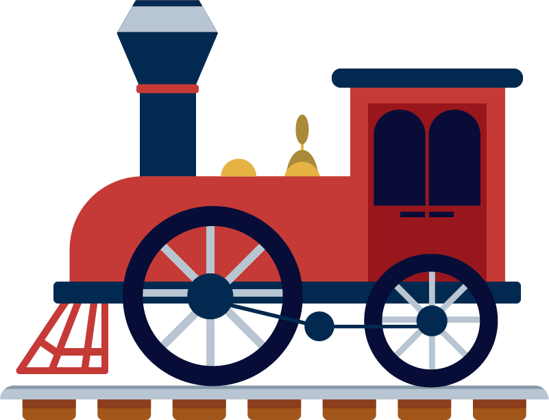 Alfombra vinílica infantil tren rojo antiguo - TenVinilo