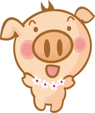 Alfombra vinílica infantil cerdito hawaiano - TenVinilo