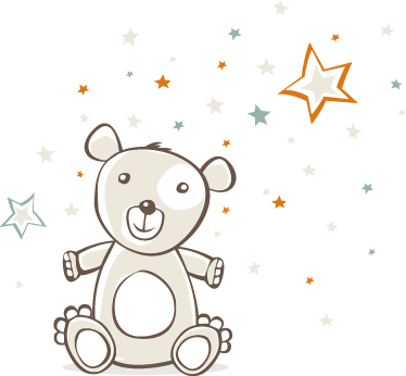 Alfombra vinílica infantil oso de peluche con estrellas - TenVinilo