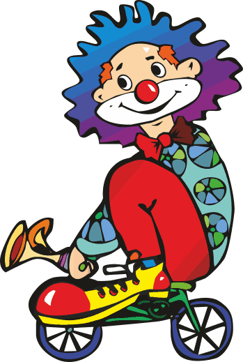 Alfombra vinílica infantil payaso en bicicleta - TenVinilo
