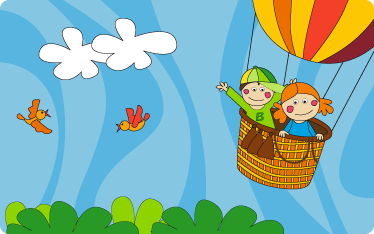 Alfombra vinílica infantil vuelo en globo - TenVinilo
