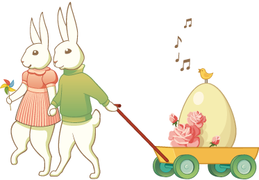Alfombra vinílica infantil con conejitos de pascua - TenVinilo