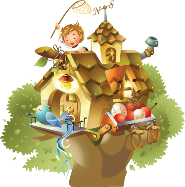 Alfombra vinílica juegos vinilo infantil casa árbol - TenVinilo