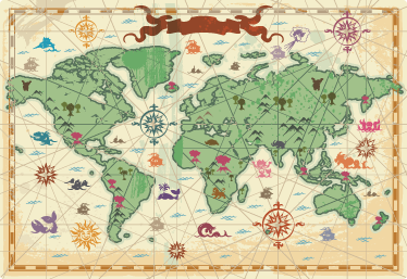Alfombra vinílica mapamundi vinilo infantil mapa clásico - TenVinilo