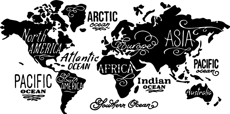 Alfombra vinílica mapamundi mapa del mundo detallado - TenVinilo