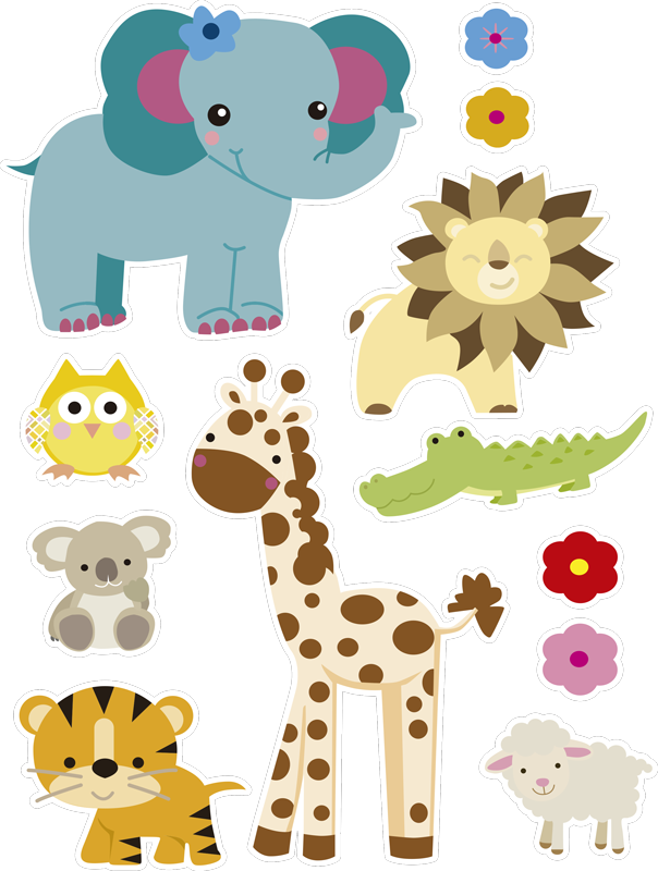 Alfombra vinílica infantil selva de stickers - TenVinilo
