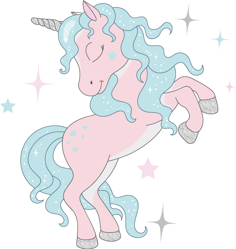 Alfombra vinílica infantil patrón unicornios brillantes - TenVinilo