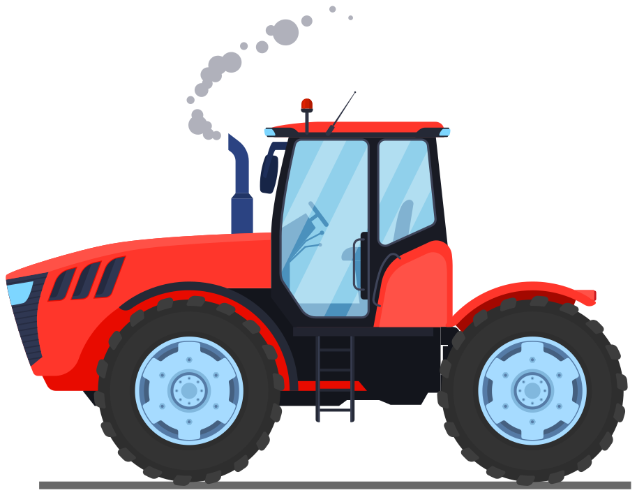 Alfombra vinílica infantil tractor rojo nuevo - TenVinilo