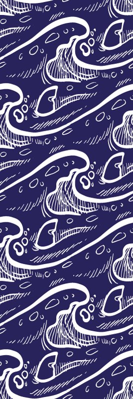 Alfombra vinílica baño fondo de olas azules - TenVinilo