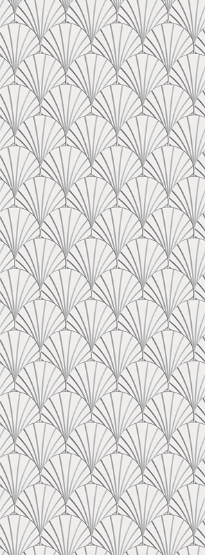 Alfombra vinílica baño con patrón de conchas blancas - TenVinilo