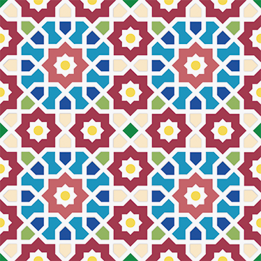 Alfombra vinílica baño azulejo hidráulico árabe - TenVinilo