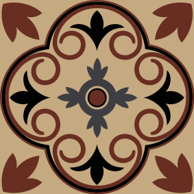 Alfombra vinílica baño diseño hidráulico vintage - TenVinilo