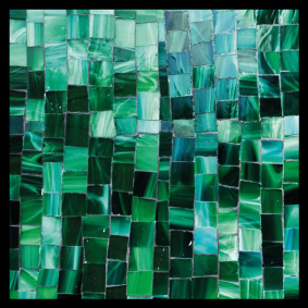 Alfombra vinílica baño mosaico verde degradado - TenVinilo