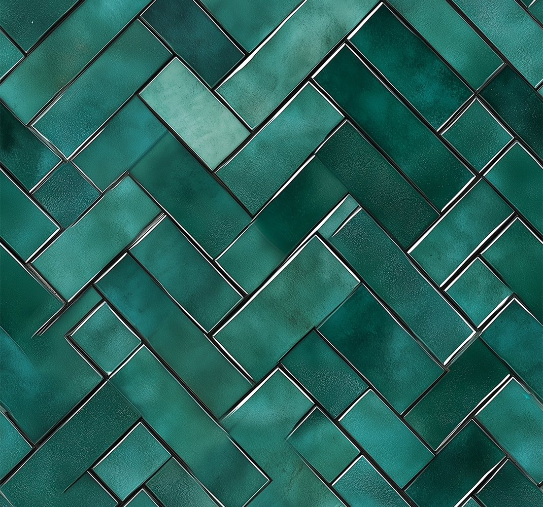 Alfombra vinílica baño espiga verde - TenVinilo