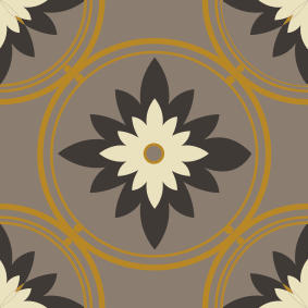 Alfombra vinílica baño patrón hidráulico marrón - TenVinilo