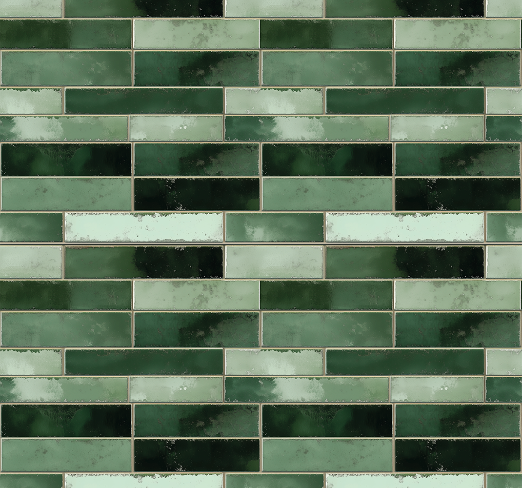 Alfombra vinílica baño verde largo - TenVinilo