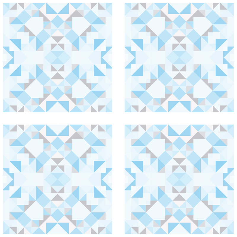 Alfombra vinílica baño adhesivo azulejos vintage azul gris - TenVinilo