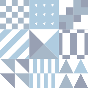 Alfombra vinílica baño patrón geométrico azul - TenVinilo