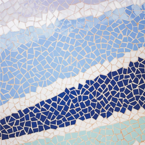 Alfombra vinílica baño azulejos irregulares azules - TenVinilo