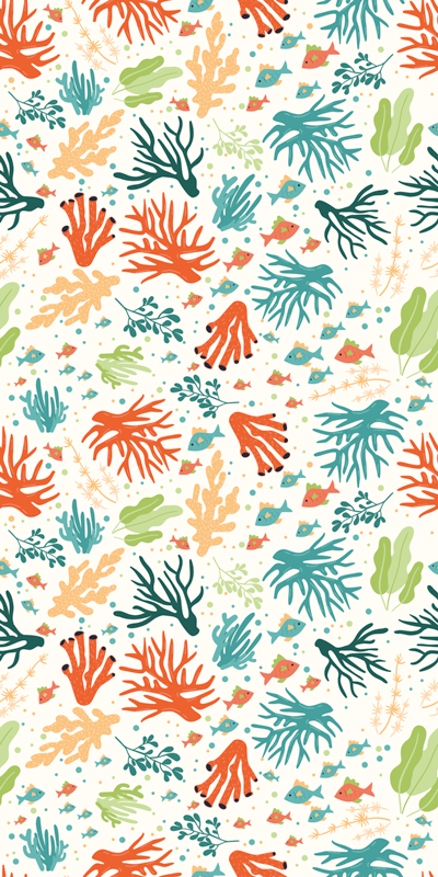 Alfombra vinílica baño coral colorido - TenVinilo