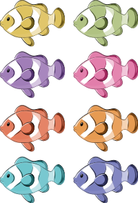 Alfombra vinílica baño calcomanías peces payaso - TenVinilo