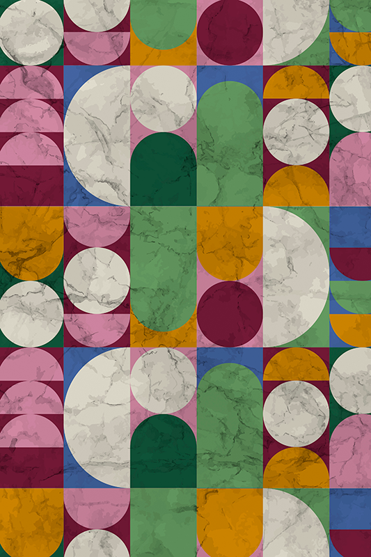 Alfombra vinílica baño formas geométricas texturizadas - TenVinilo