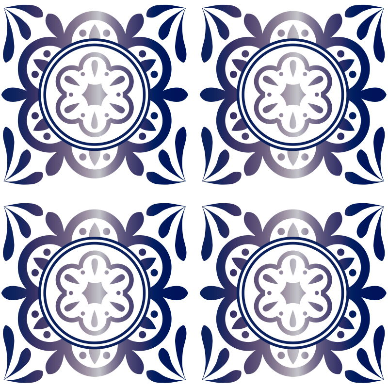 Alfombra vinílica cocina azulejo antiguo azul - TenVinilo