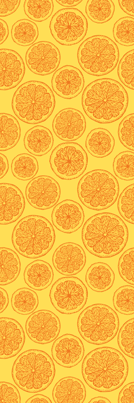 Alfombra vinílica cocina patrón naranja dibujado a mano - TenVinilo