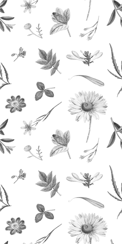 Alfombra vinílica cocina flores grises de primavera - TenVinilo