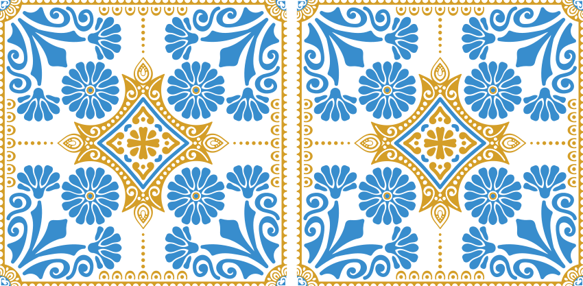Alfombra vinílica cocina diseño de azulejos marroquíes - TenVinilo