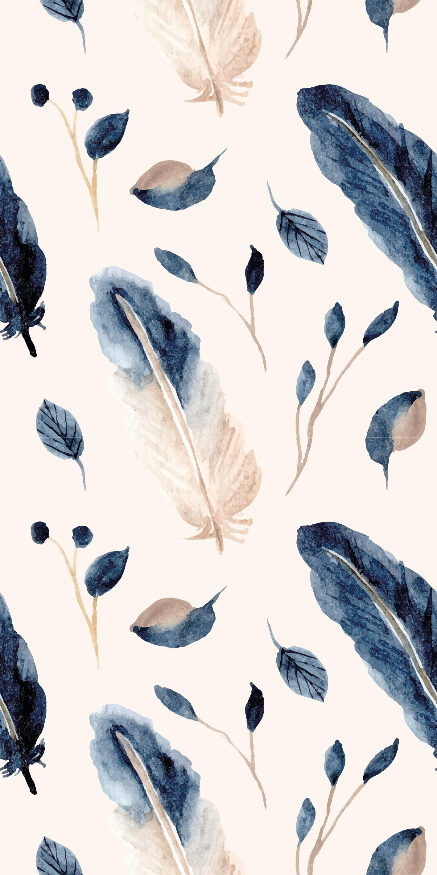 Alfombra vinílica cocina hojas y plumas voladoras - TenVinilo