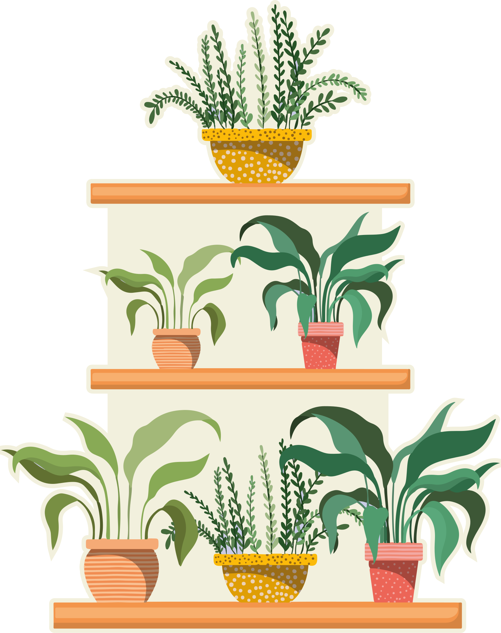 Alfombra vinílica cocina estante para plantas watercolo - TenVinilo