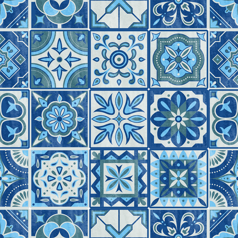Alfombra vinílica cocina azulejos talavera cocina - TenVinilo