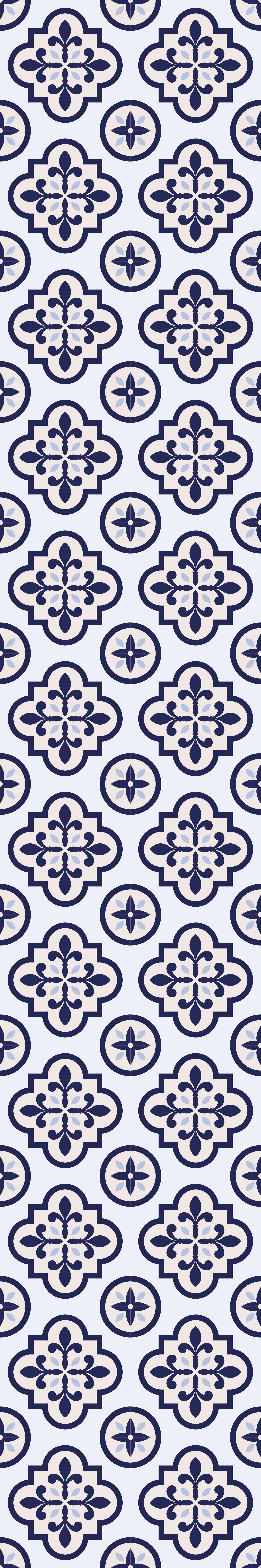 Alfombra vinílica cocina azulejo portugués azul - TenVinilo