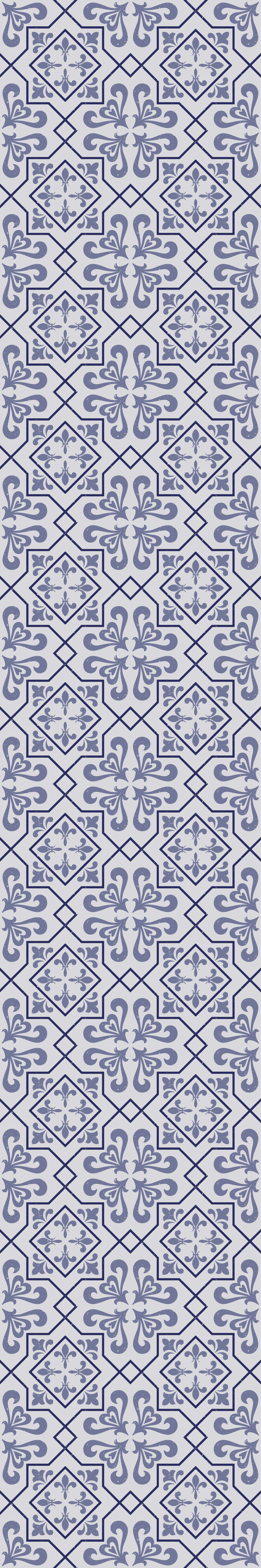 Alfombra vinílica cocina azulejo octogonal azul - TenVinilo