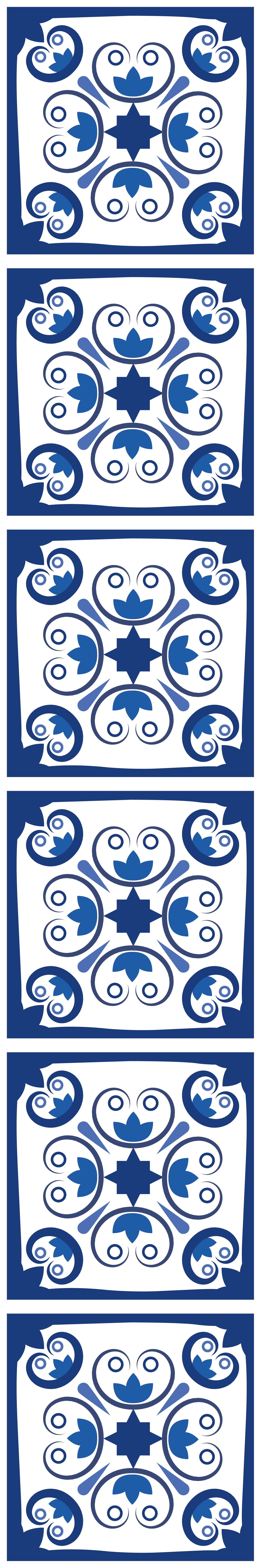 Alfombra vinílica cocina azulejo portugués azul - TenVinilo
