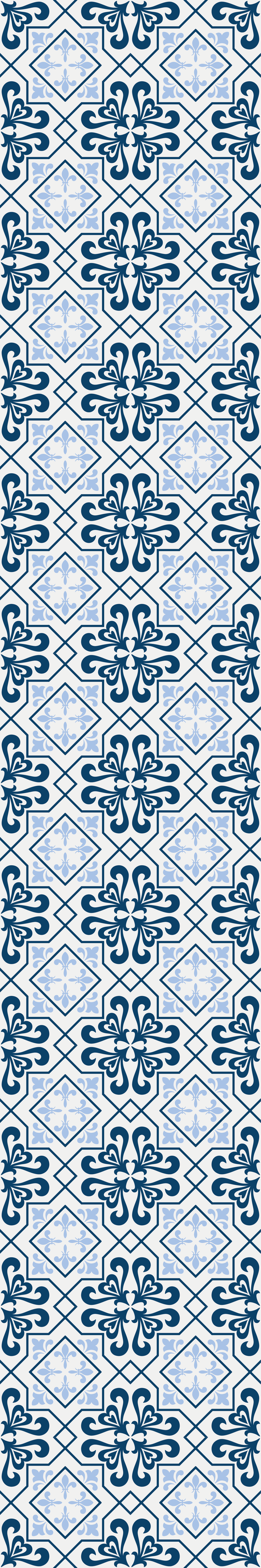 Alfombra vinílica cocina azulejo portugués azul - TenVinilo
