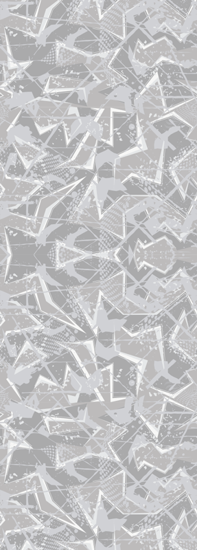 Alfombra vinílica dormitorio gráficos finos gris 80's - TenVinilo