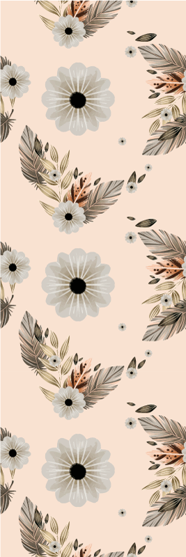 Alfombra vinílica dormitorio flores pastel rosas y negras - TenVinilo