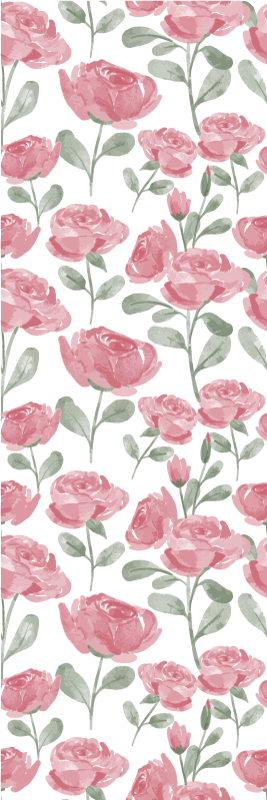 Alfombra vinílica dormitorio patrón vintage rosa natural - TenVinilo