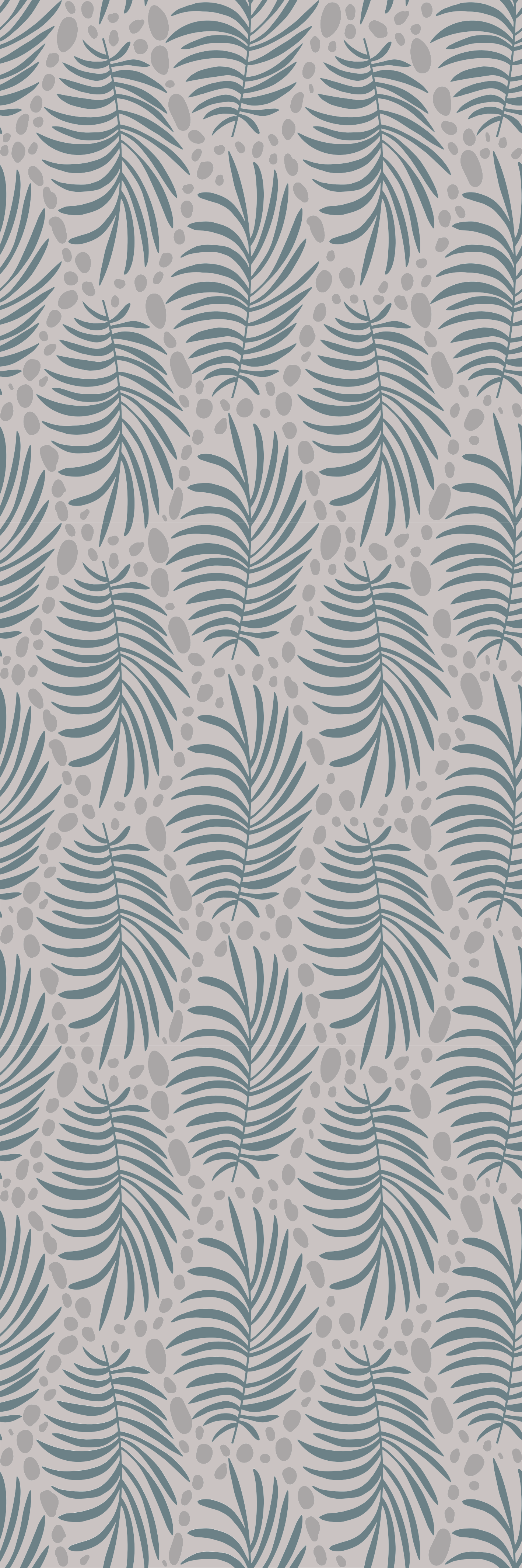 Alfombra vinílica dormitorio patrón tropical azul hamptons - TenVinilo