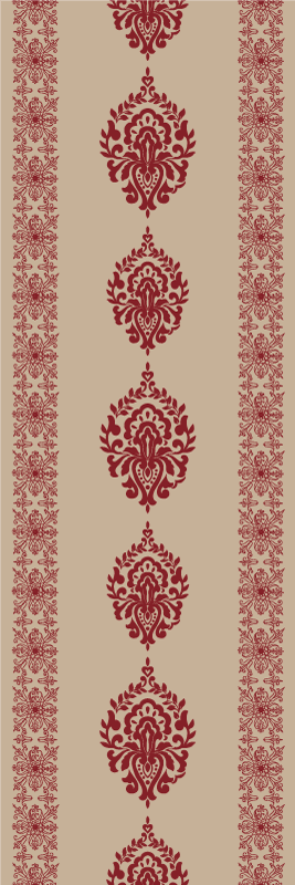 Alfombra vinílica dormitorio patrón floral beige provincial - TenVinilo